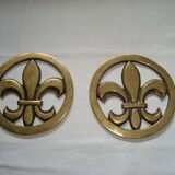 Pair of Golden Bronze Fleurs-de-Lis Bottles
