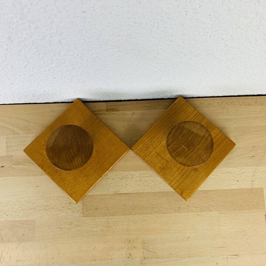 Pair of wooden hooks, wall coat rack