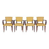 Set of four french artdeco chairs made by architect jules leleu, beech, 1930s