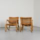 Pair of bamboo and rattan armchairs from the 1950s