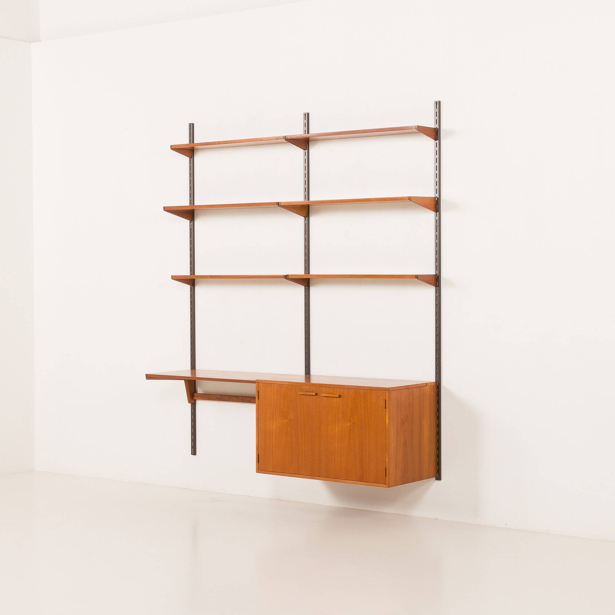 Kai Kristiansen home office shelving unit in teak for FM Mobler, 1960s