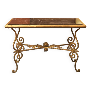 Table basse en fer forgé - marbre