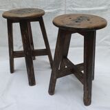 Pair of teak stools