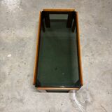 Afra and Tobia Scarpa wood and smoked glass coffee table