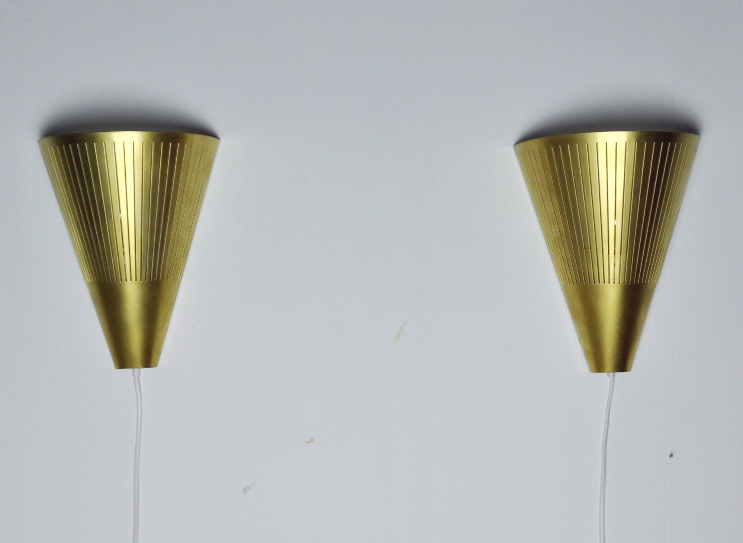 Scandinavian Modern Brass Wall Sconces by IKEA, 1980s