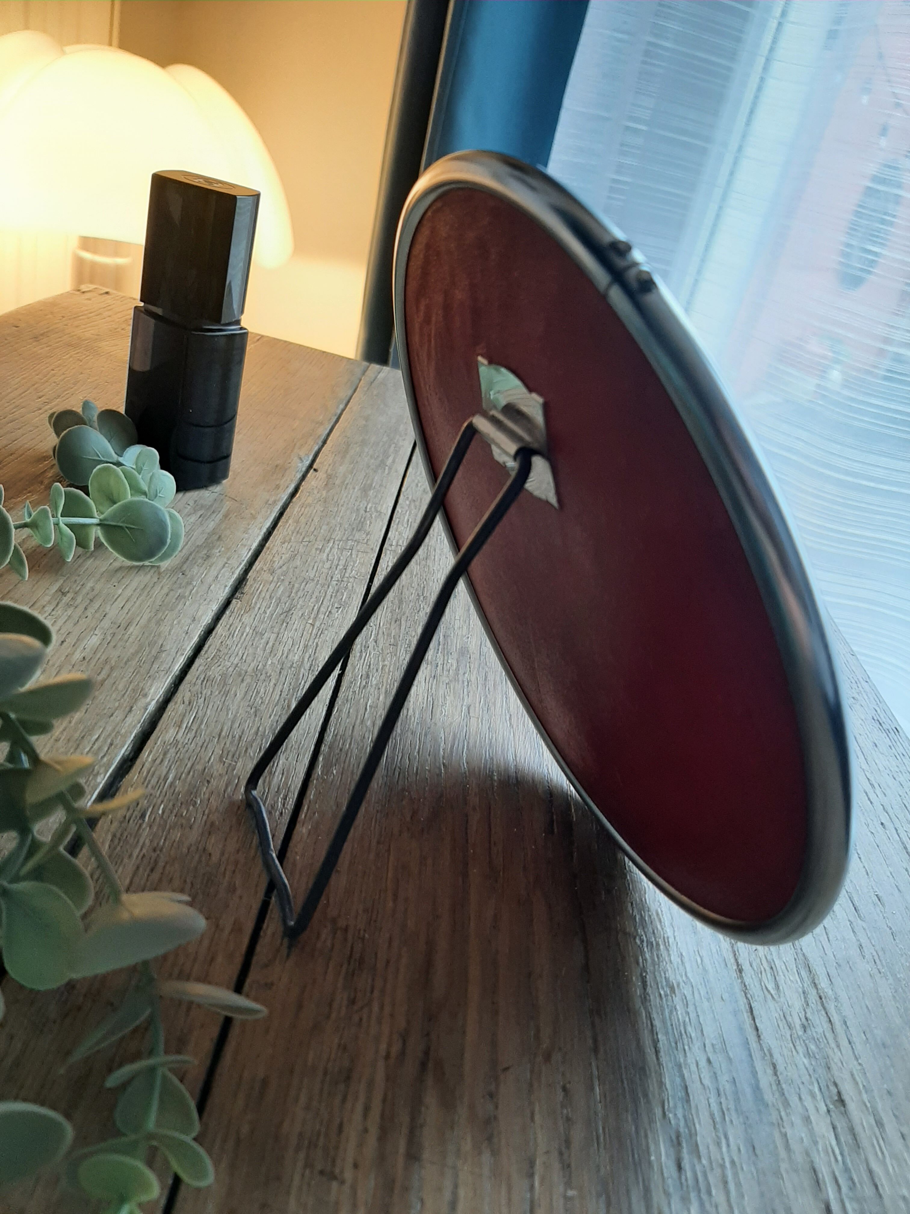 Vintage barber round mirror