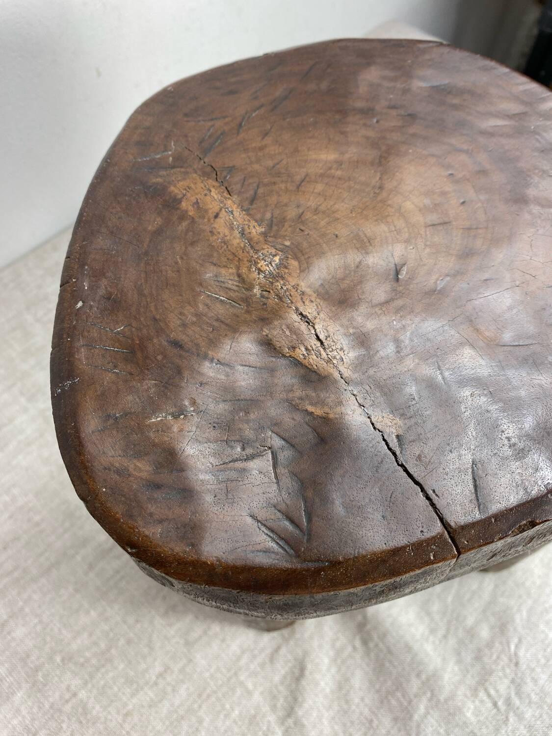 Lobi stool, made of solid wood, unique piece