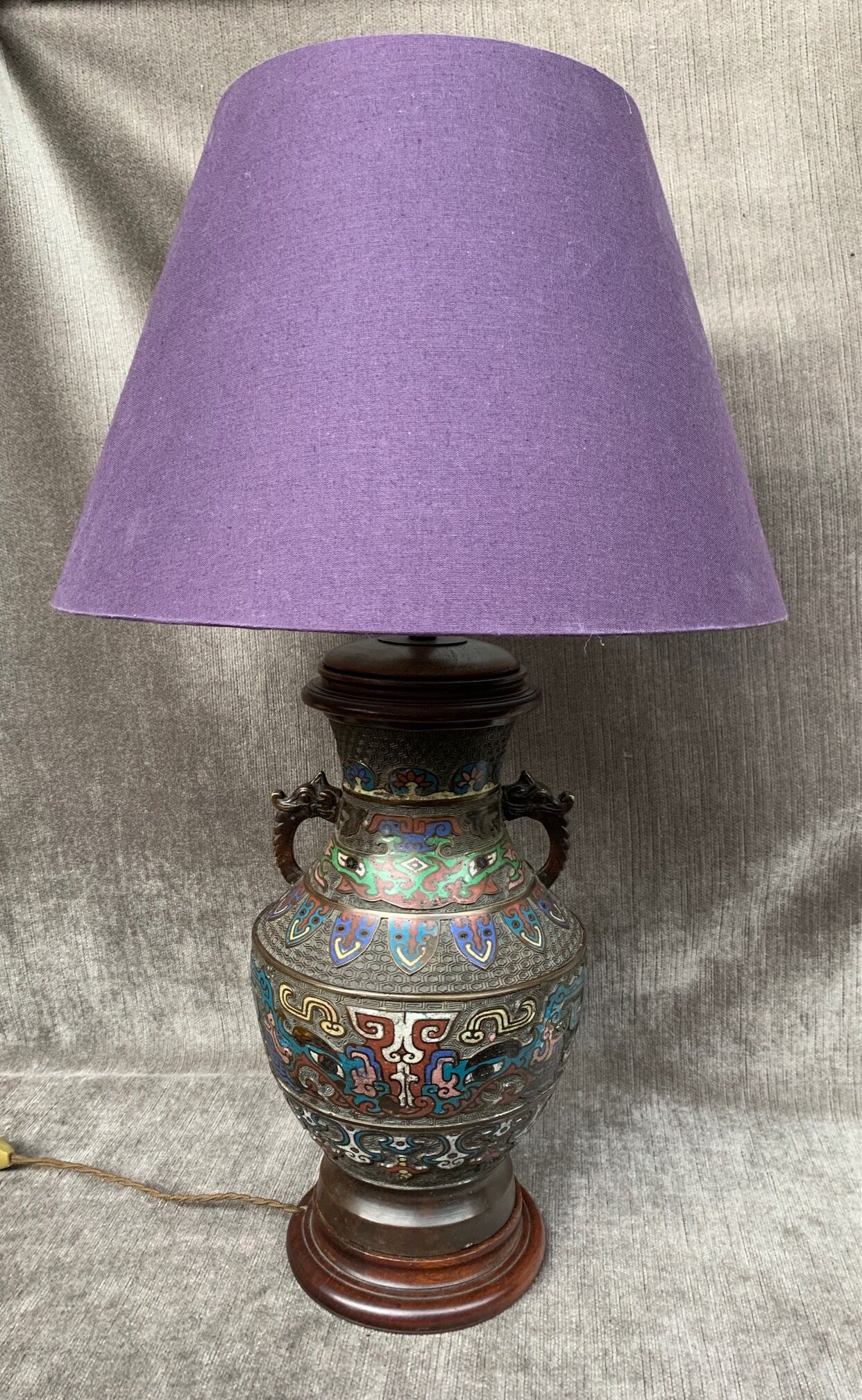 Lampe cloisonnée