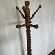 Vintage turned wooden parrot coat rack