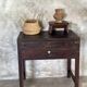 Meuble de métier ancien indonésien en teck à deux tiroirs H80,5 L79,5x51