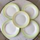 set of 5 dessert plates Digoin green and light yellow gradient pastel years 40-50