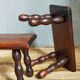 Pair of vintage solid turned wood footstools