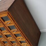 Vintage Dutch Oak Haberdashery Shop Cabinet / Vitrine, 1950s