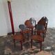 Set of 6 mid century Brutalist teak and steel dining chairs, 1960s