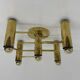 Vintage mid-century modern brass ceiling lamp Leola flushmount by Sciolari, Germany, 1970s