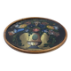 Art Deco painted glass pie dish