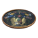 Art Deco painted glass pie dish