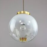 Mid-century Murano Glass & Brass Pendant from Mazzega, 60s