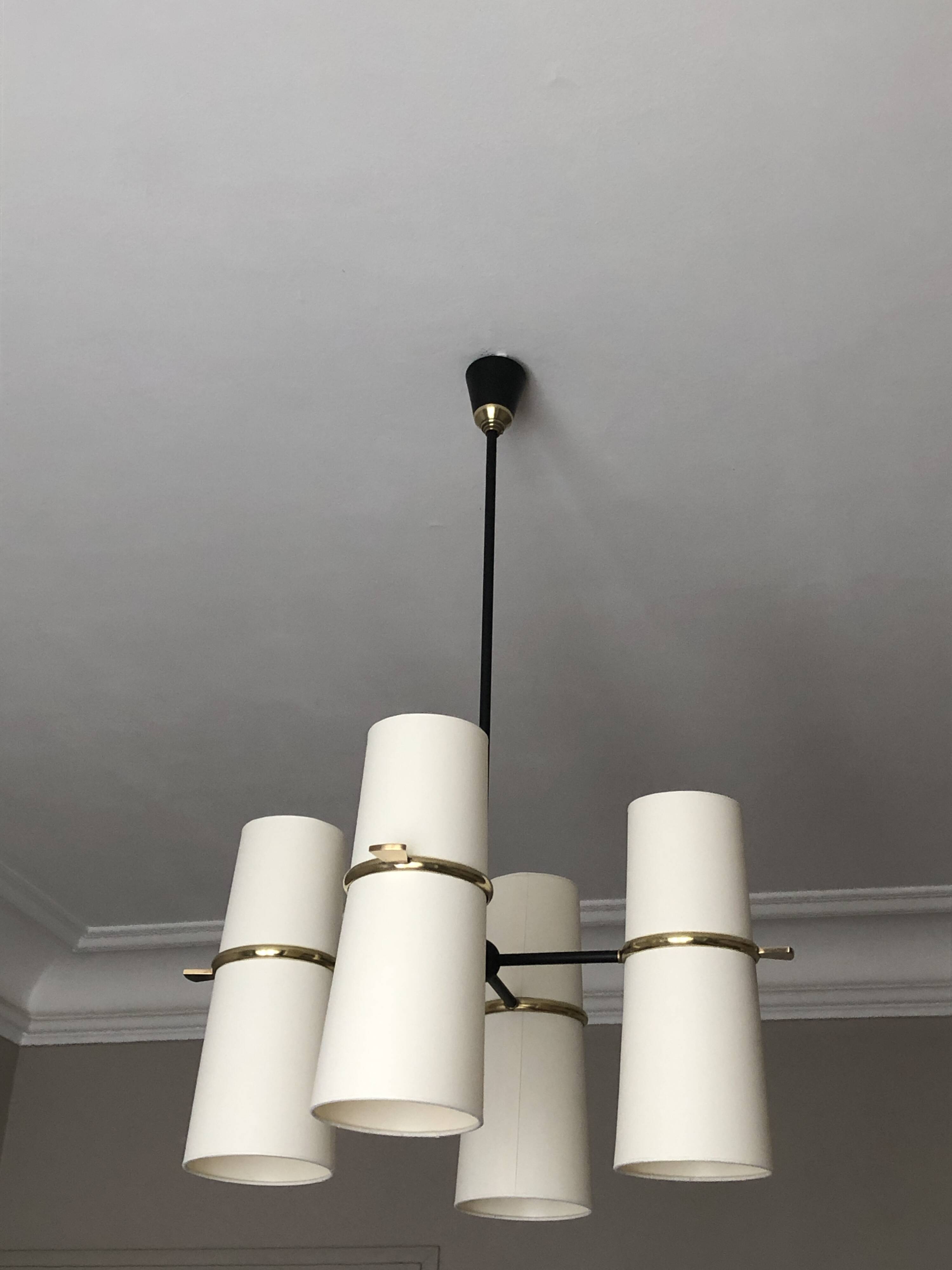 Lustre diabolical 8 lights Maison Lunel 1950