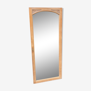 Beveled floor mirror on art deco frame