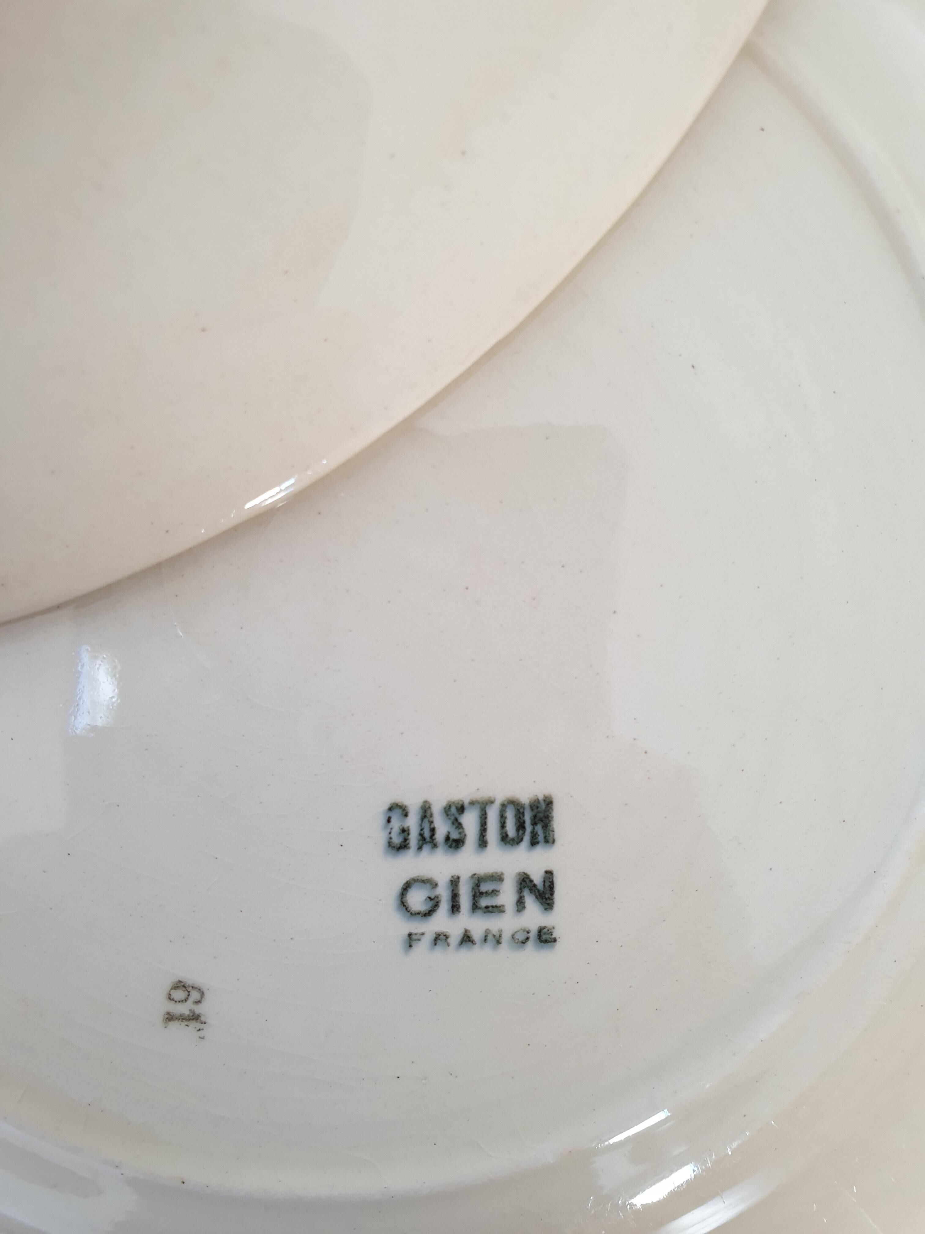 Set of 6 gien faience plates