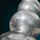 Space Age candlestick in cast aluminium with stacked balls – 1970s