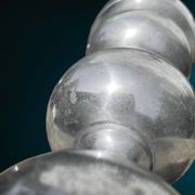 Space Age candlestick in cast aluminium with stacked balls – 1970s