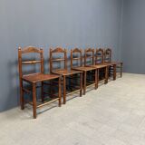 Set of six old English kitchen chairs