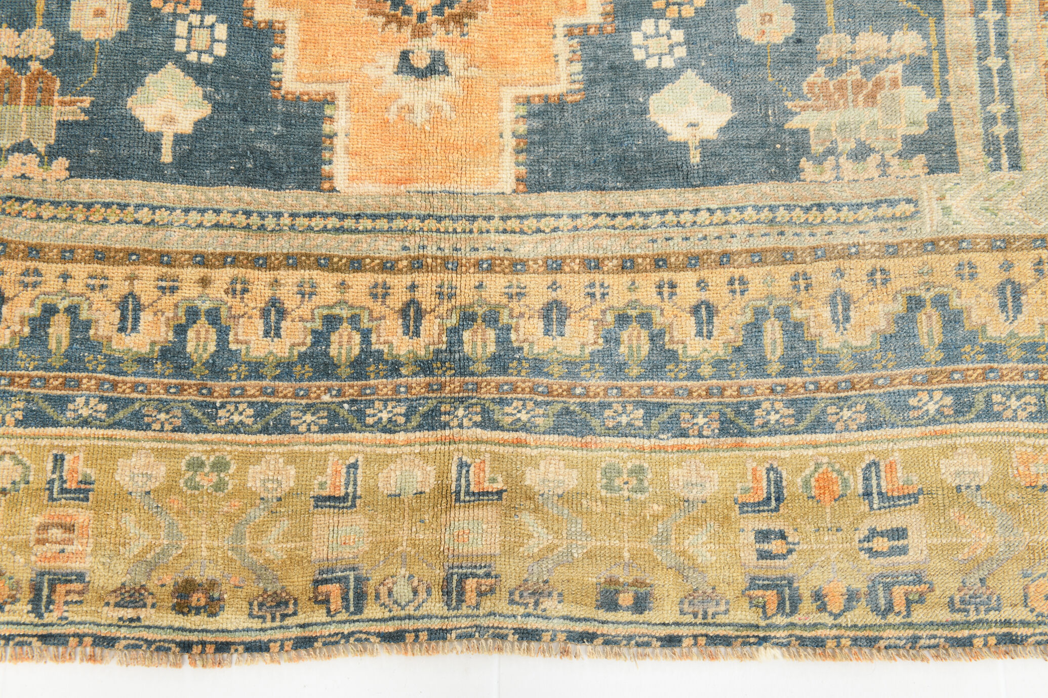 Tapis rustique primitif vintage noué à la main, 266x163Cm