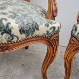Paire de fauteuils style Louis XV Cabriolet ancien