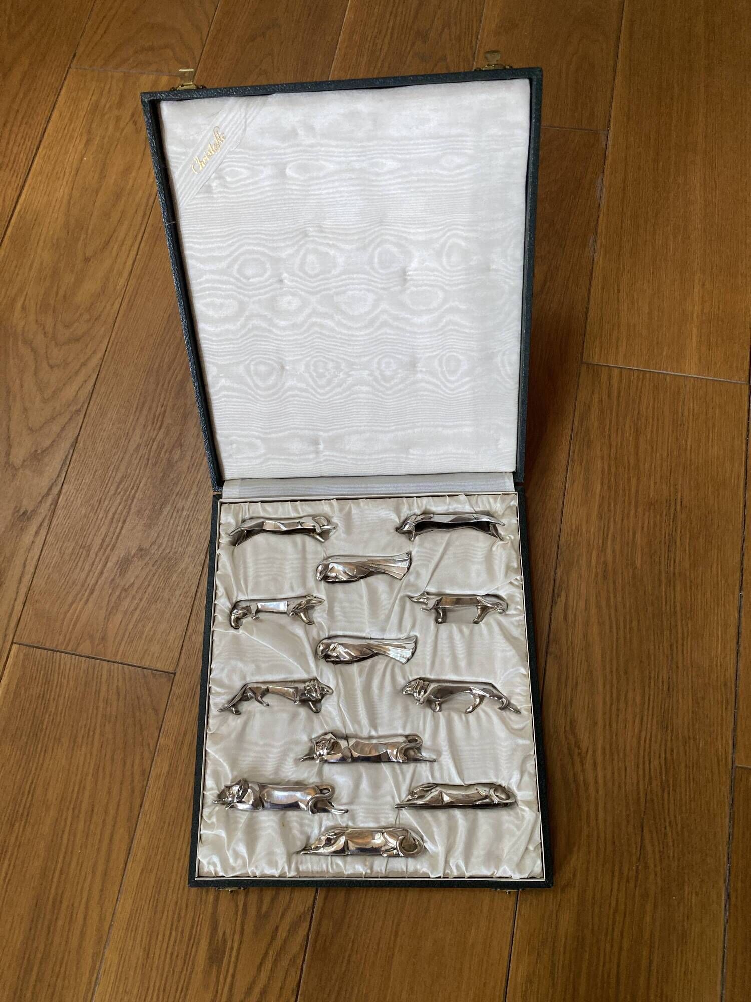 set of 12 animal-shaped knife rests in Art Deco style by Christofle