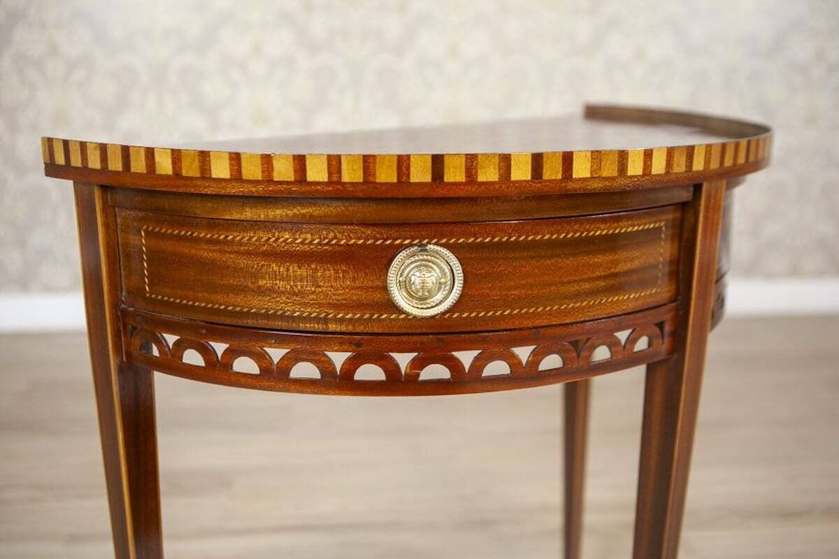 Semi-Circular Mahogany Wall Table, Early 20th Century
