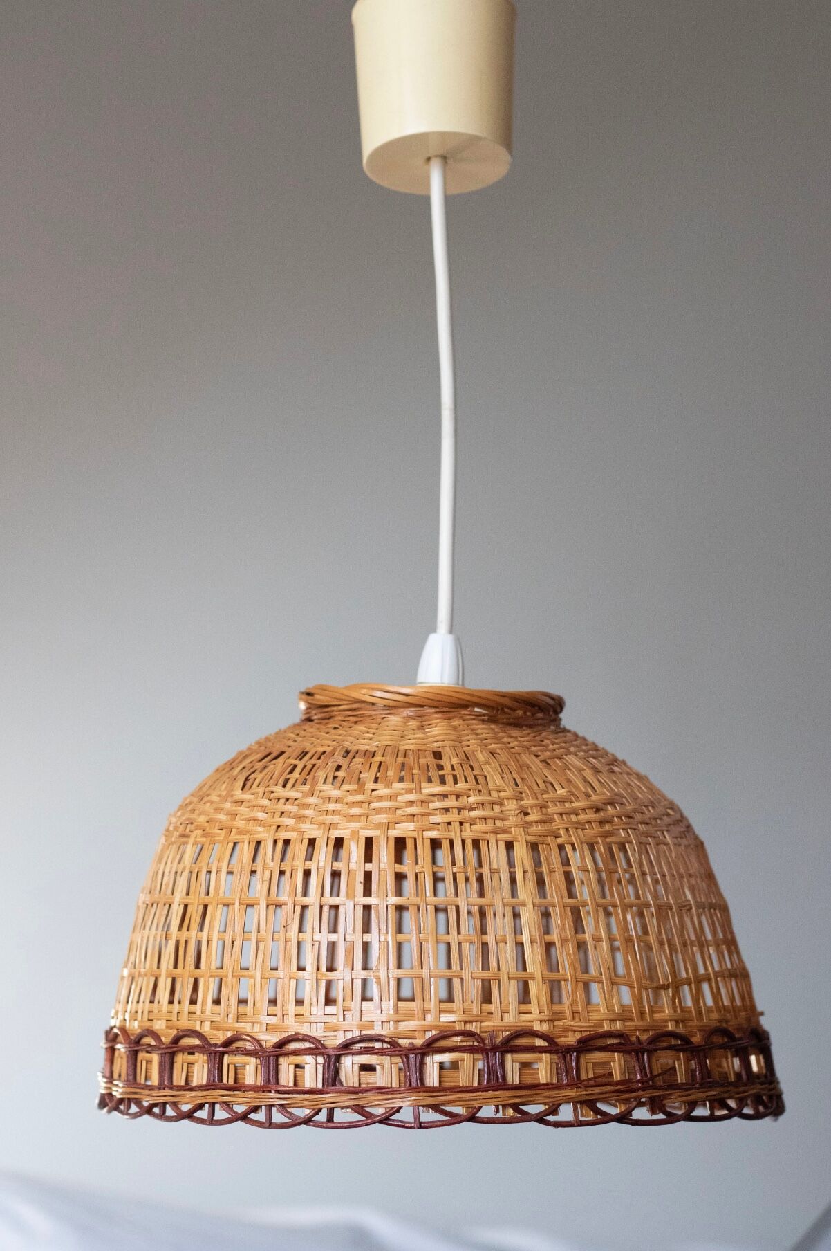 Vintage wicker pendant lamp