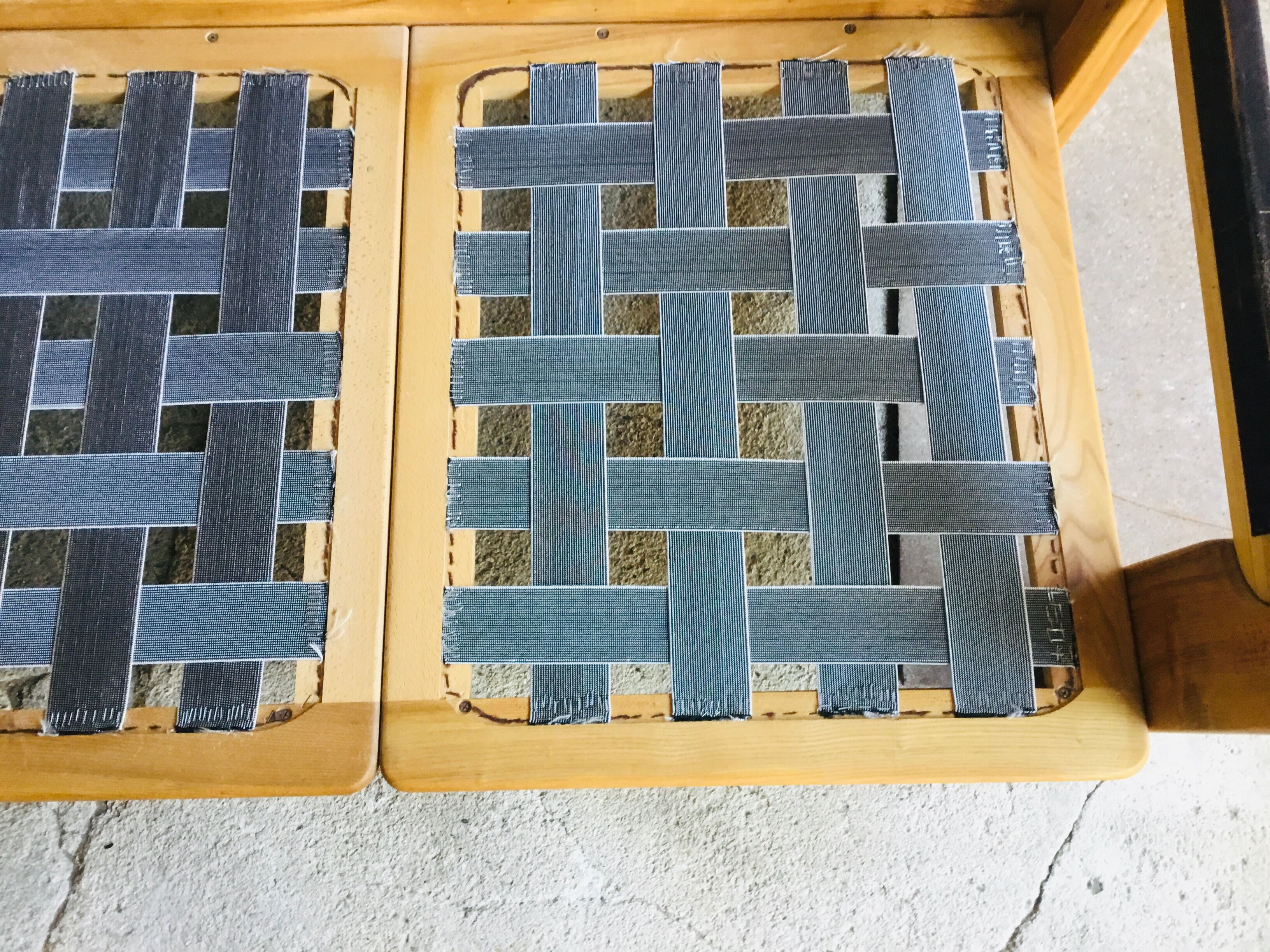 Scandinavian sofa 3-seater elm structure wool cushions chinée 1960