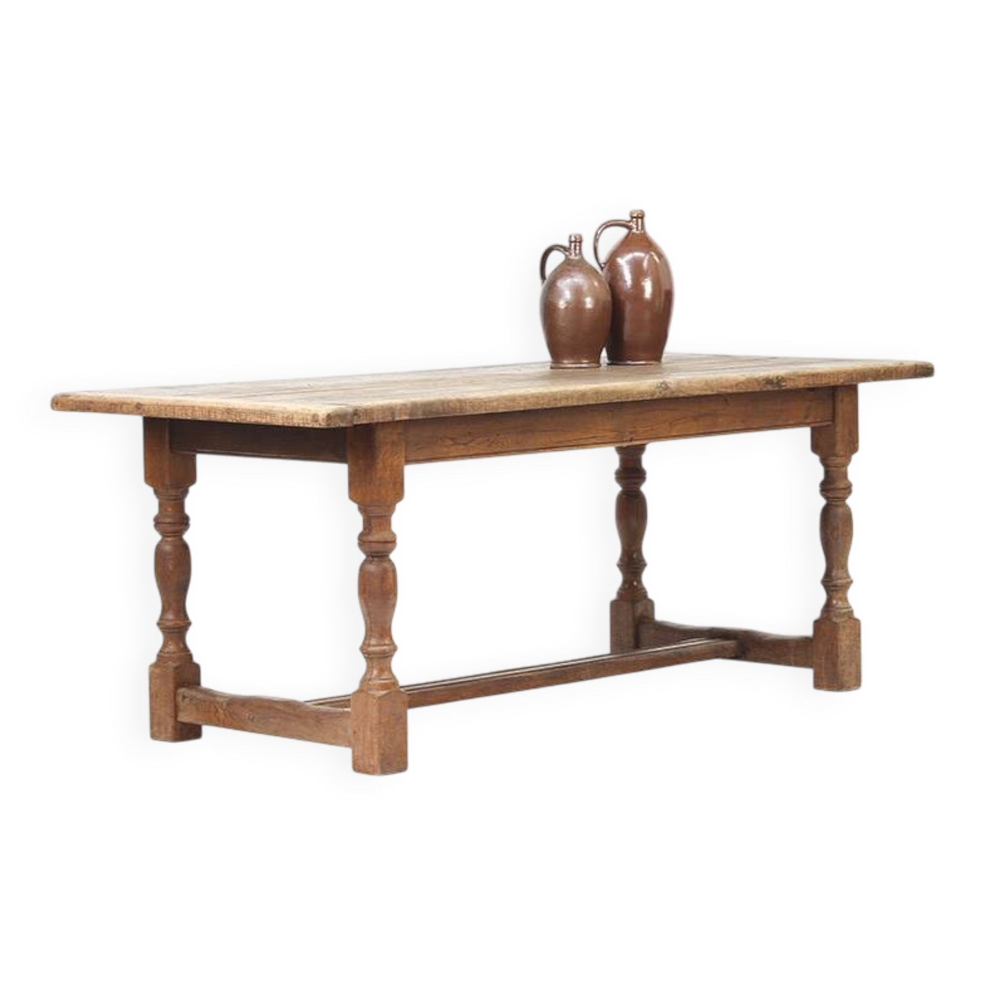 Rustic Farmhouse Brutalist Oak Dining Table