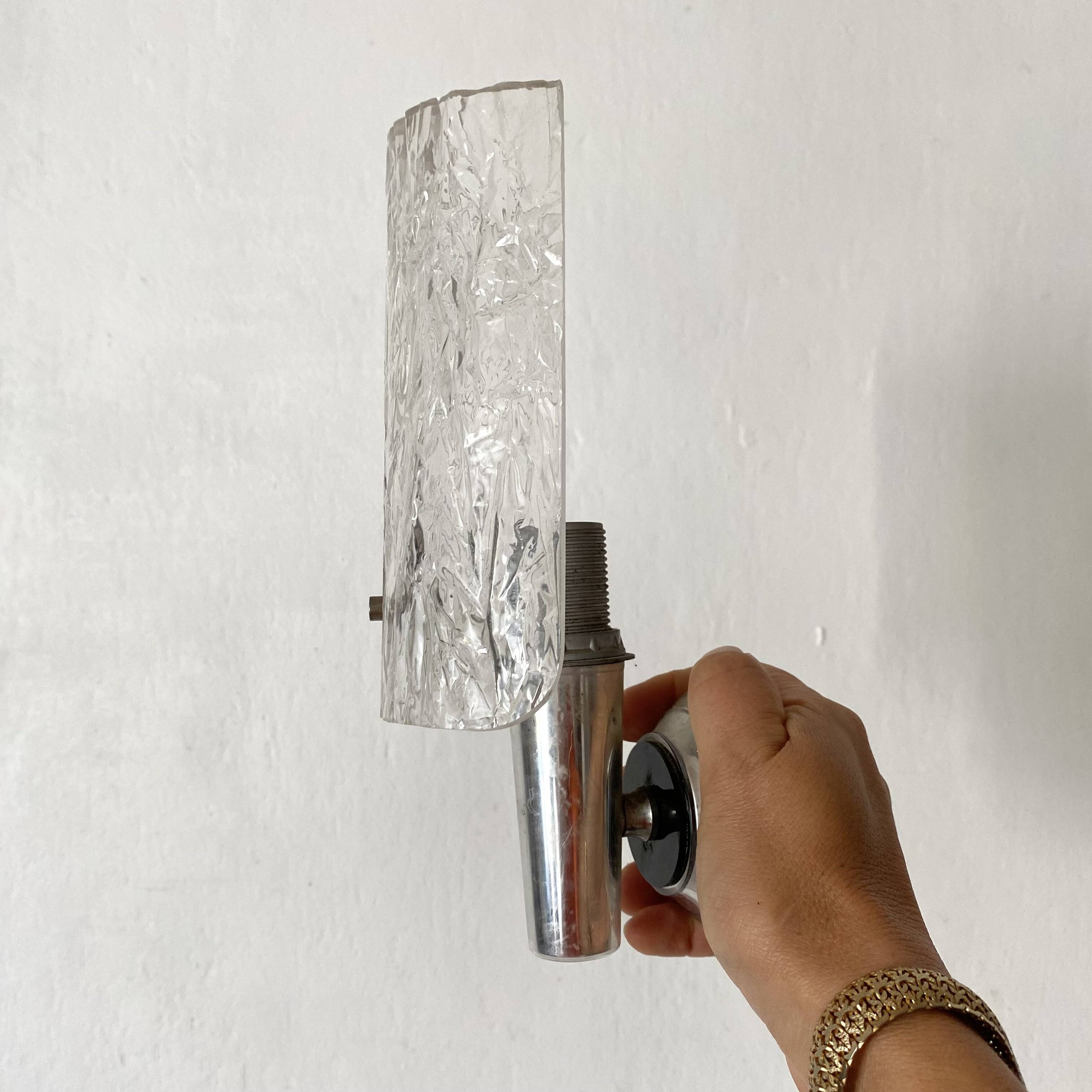 Pair of vintage cast perspex wall lights