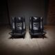 Set of 2 black leather lounge chairs by Peem Oy, Finland 1970s