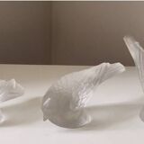Sculpture of Birds in Molded Glass, Art Deco Bohemian Style, Lalique Sabino
