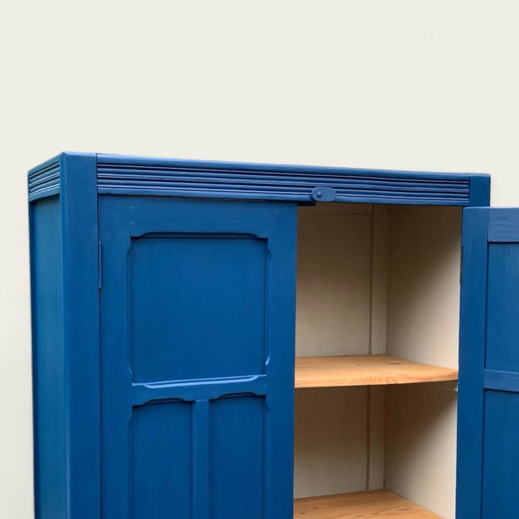 1940s Parisian blue paneled wardrobe