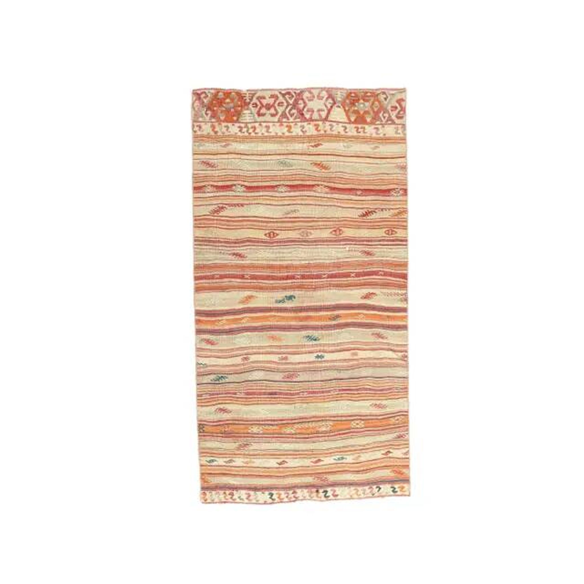 1970s Turkish Oushak Kilim Wool Rug 101x197