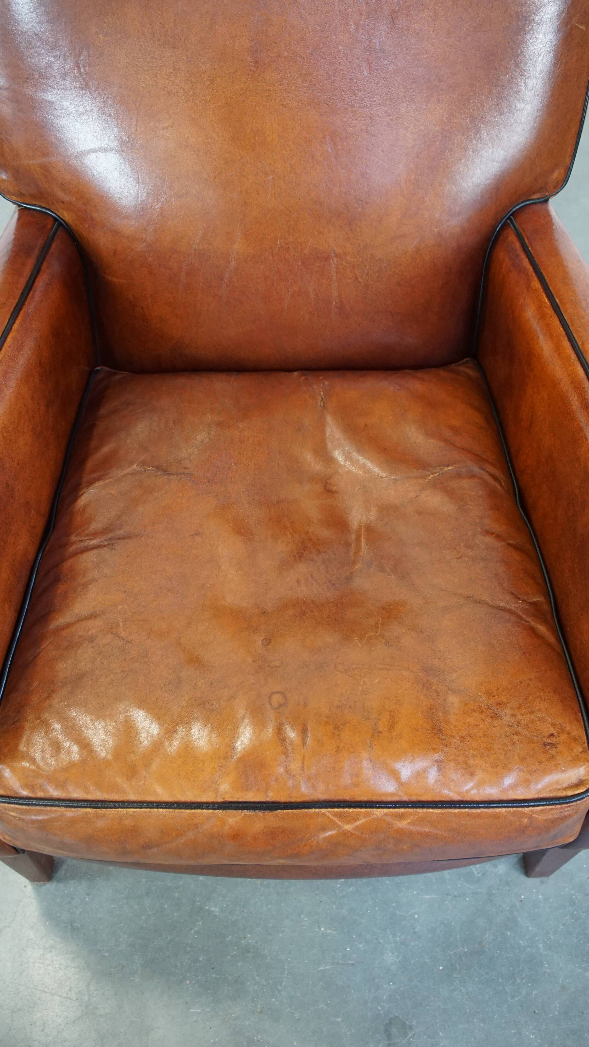 Armchair made of sheep leather