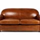 Leather 2-seater club sofa