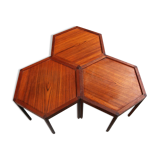 Set of 3 stackable teak tables Hans Andersen Artex 1960s