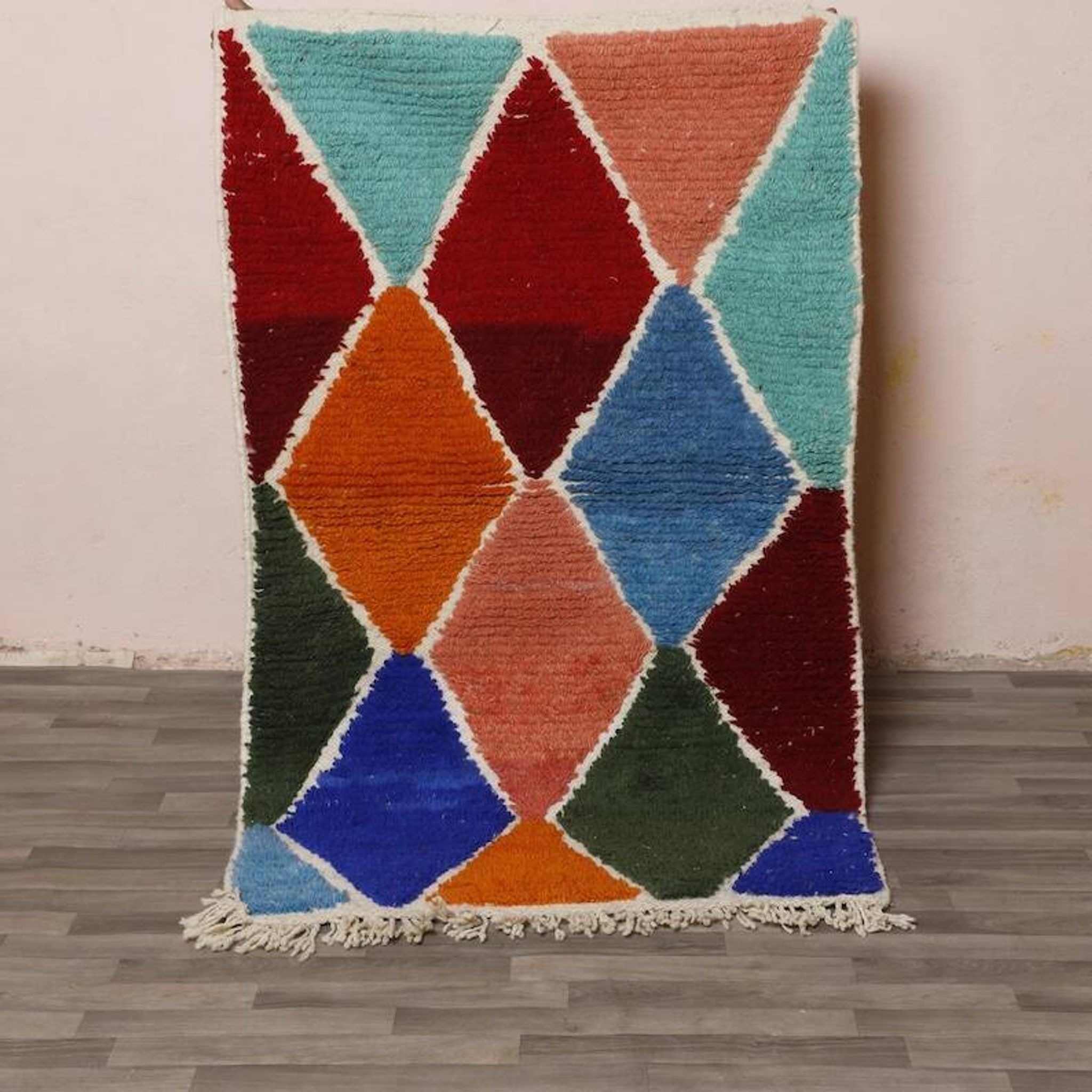 Multicolored Berber wool rug 250cmx150cm