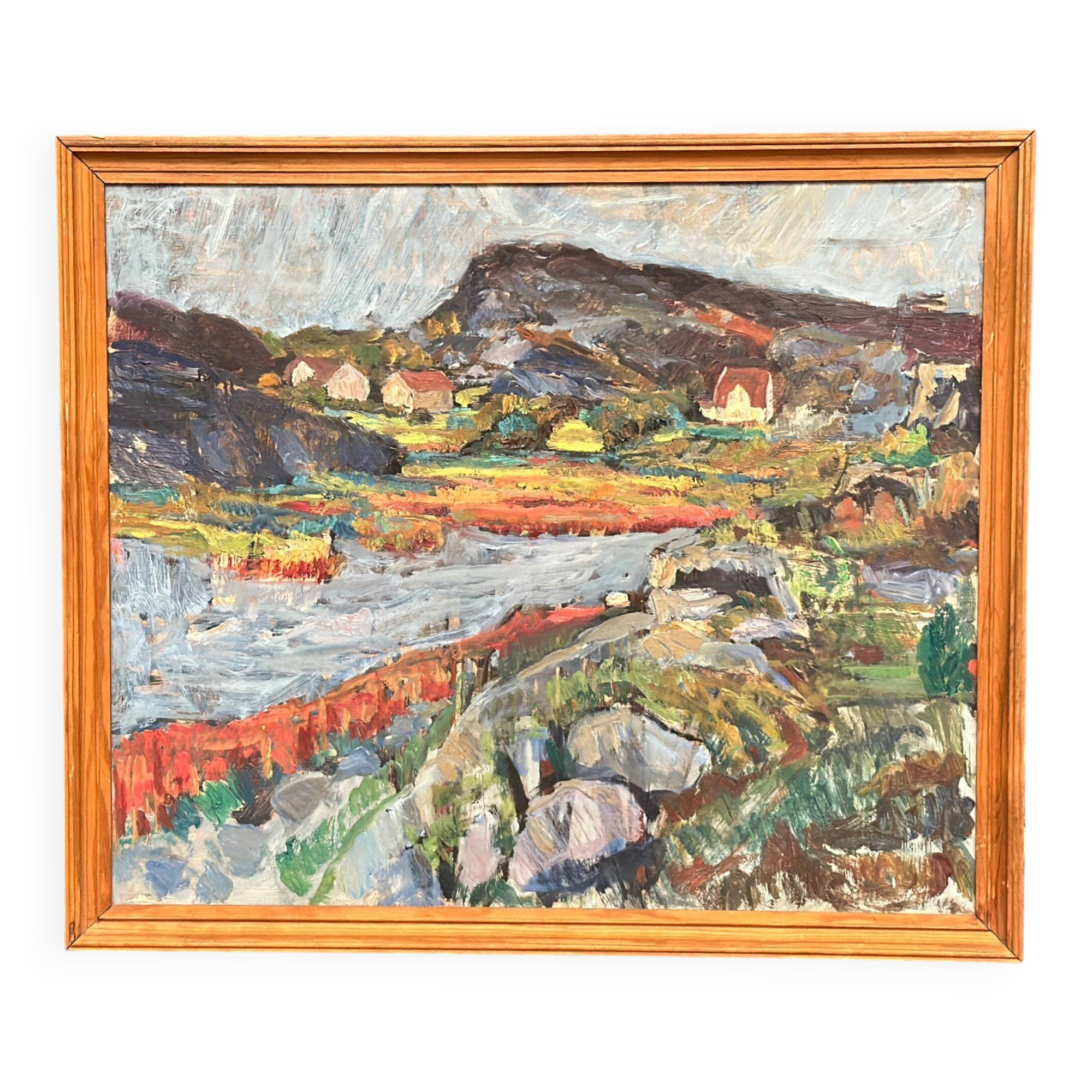 Swedish Oil On Canvas – “Serene Landscape” By Karl Otto Kellgren