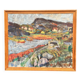 Huile sur toile suédoise – “Paysage serein” par Karl Otto Kellgren
