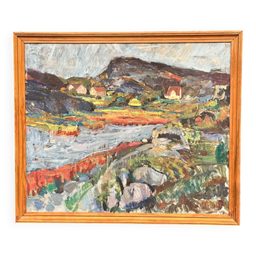 Swedish Oil On Canvas – “Serene Landscape” By Karl Otto Kellgren