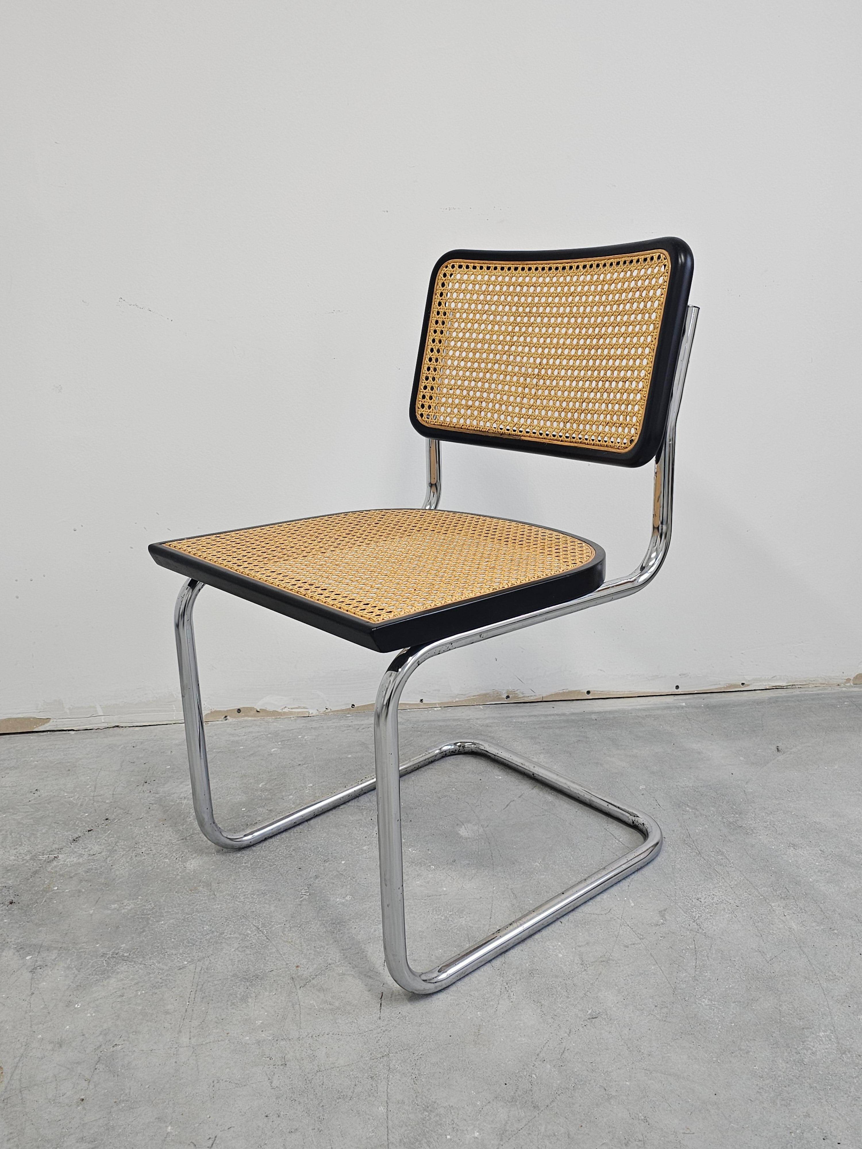 Set of 4 Cesca chairs by Marcel Breuer attributed to Gavina, 1960s