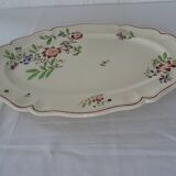 Plat ovale Sarreguemines faience ancienne décor fleurs, Strasbourg