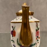 Selfish porcelain teapot Old Paris floral decoration polychrome and gold nineteenth